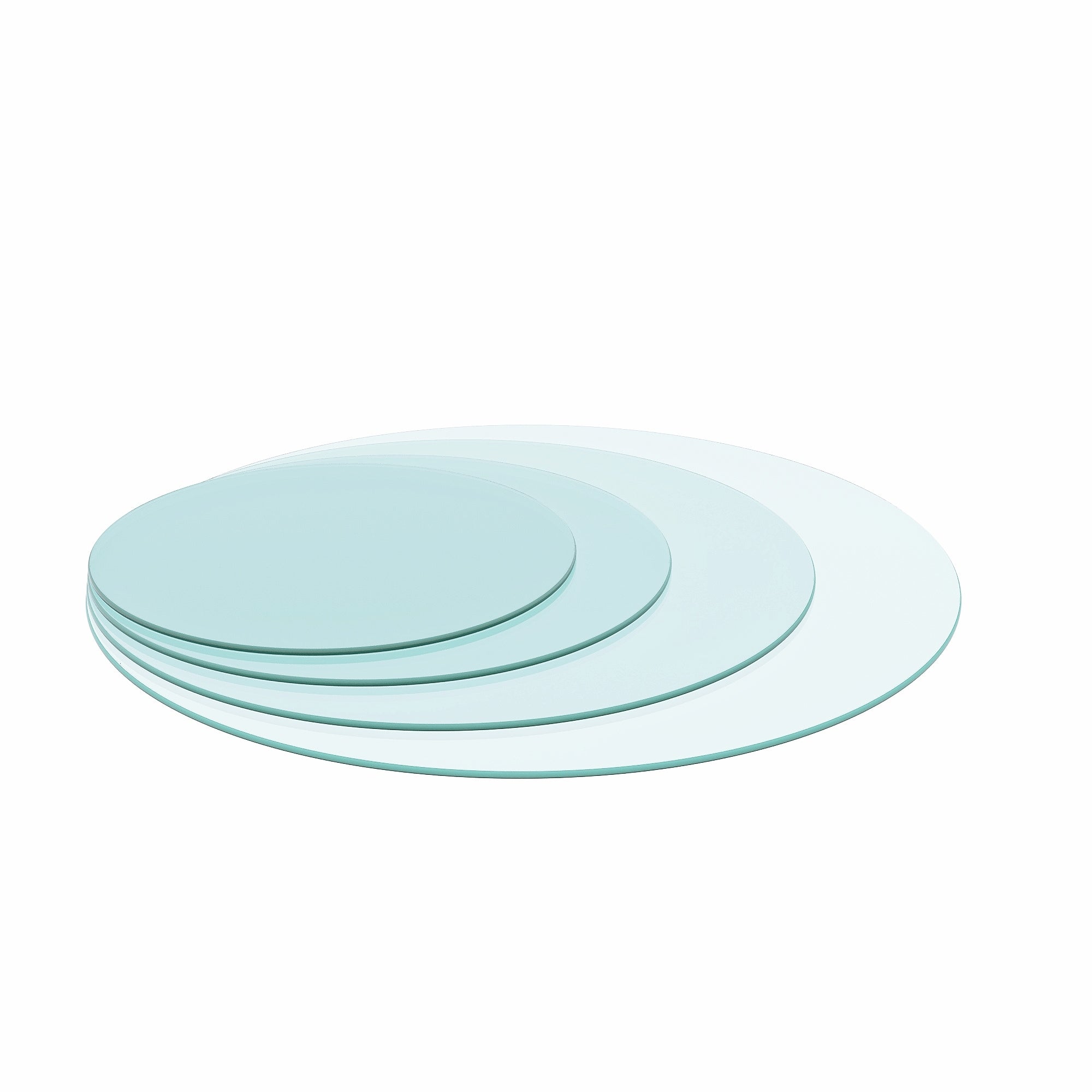 Clear Tempered Glass Round Table Top with Polished Edge, 20' Diameter, 1/4' Thick - Grand Goldman Shop