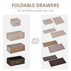 HOMCOM 5-Drawer Dresser, Fabric Drawers, 4-Tier Storage Organizer for Bedroom Entryway, Tower Unit with Steel Frame Wooden Top, Maple Wood - Grand Goldman Shop