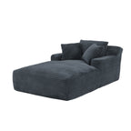 Oversized Chaise Lounge Chair Indoor, Corduroy Upholstered Modern Sofa Couch in Dark Grey, No Assembly Required, Comfy Sleeper Sofa for Living Room or Office - Grand Goldman Shop