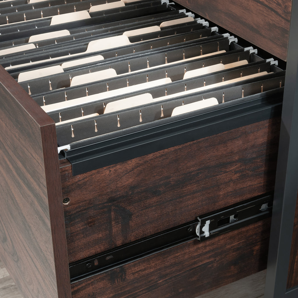 Lateral File with Full-Extension Slides, Dark Walnut finish | Premium Home Decor - Grand Goldman