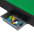 Kids Wooden Activity Table, Building Blocks Double-Sided Tabletop, Multi-Purpose Activity Play Table with 2 Storage Bins for 