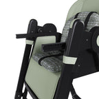 Convertible Baby High Chair to Rocker with 5-Point Harness, Foldable Infant Feeding Chair in Dark Green with Removable 2-Tier
