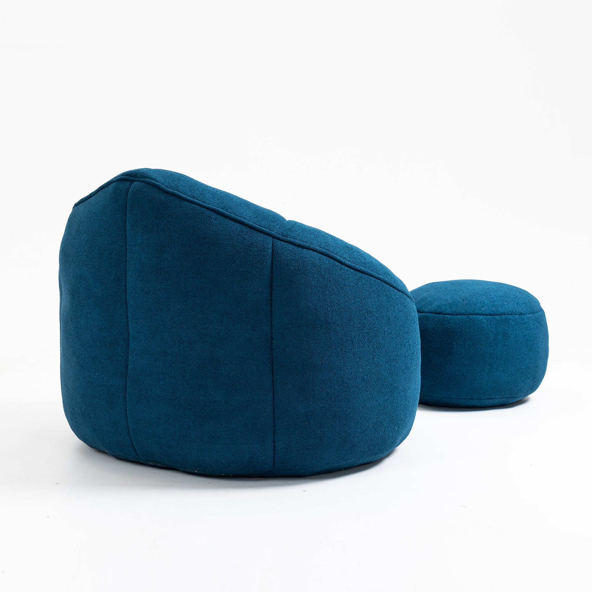 Bedding Bean Bag Sofa Chair with High-Pressure Foam and Footrest, Blue Microfiber - Grand Goldman Shop