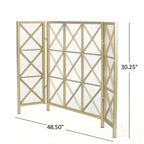Margaret 3-Panel Fireplace Screen Iron Black/Gold - Grand Goldman Shop