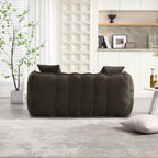 Cozy Beanbag Chair with High Resilience Foam Core for Two - Olive Green Chenille, 66x35x25 inches - Grand Goldman Shop