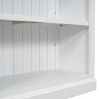 83.4' Tall Wood Bookcase with light strip,5-Tier Decor Bookshelves with Adjustable Shelves,Storage Organizer for CDs/Books,Free Standing Storage Shelves for Living Room,Home Office,White - Grand Goldman Shop