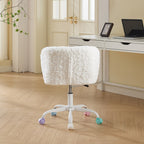A&A Furniture Office Chair,Artificial rabbit hair Home Office Chair with Metal Base,Adjustable Desk Chair Swivel Office Chair