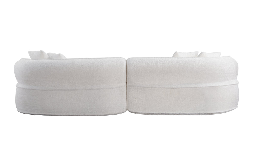 Modern Curved L-Shape Luxury Sectional Oversized Sofa: Minimalist Design, Comfy Sleeper Couch for Living Room, Apartment & Reception Spaces,No Assembly Required - Grand Goldman Shop