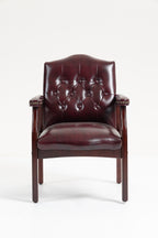 Leather Reception Guest Chairs  W/Padded Seat and Arms Ergonomic Mid-Back Office Executive Side Chair for Meeting Waiting Roo