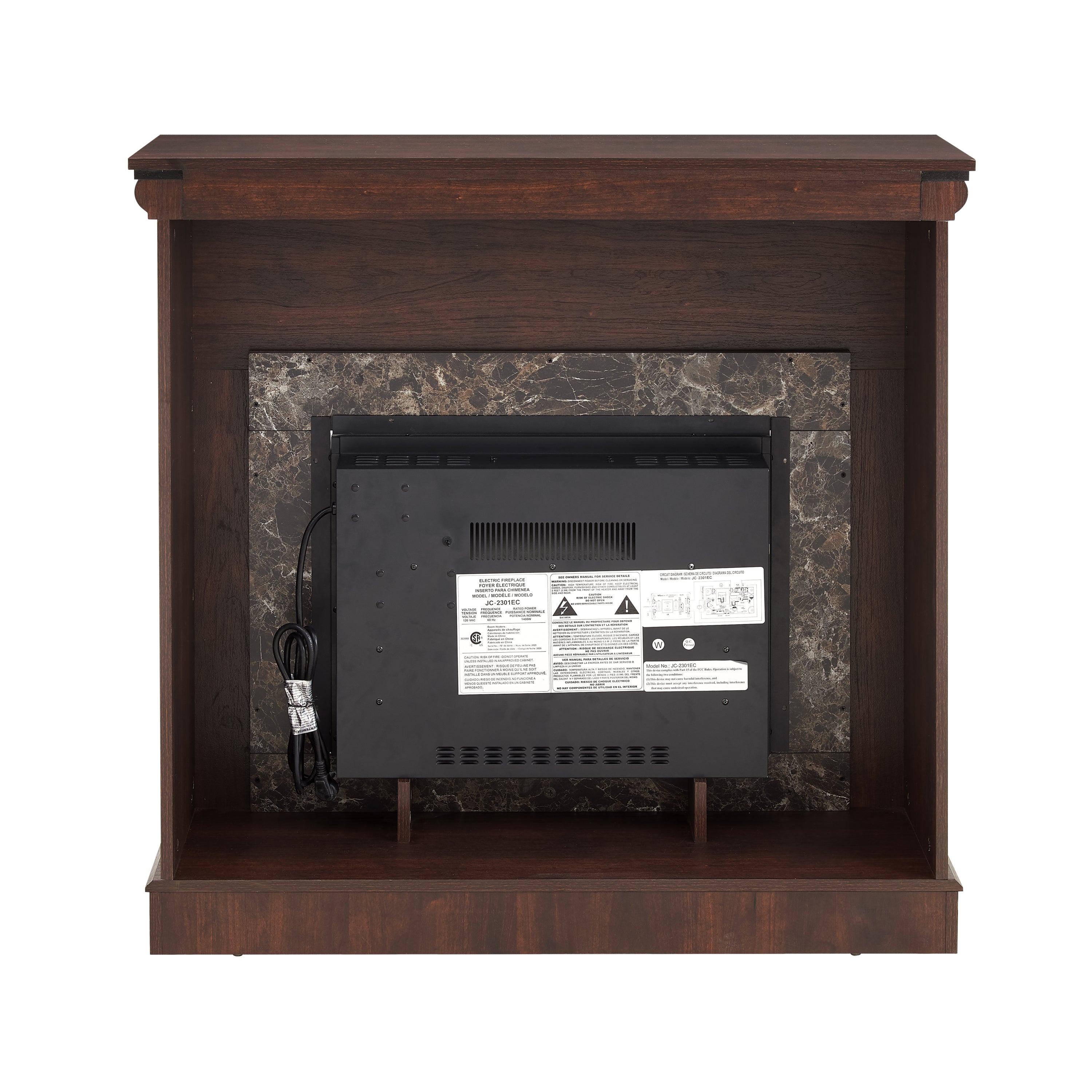 Electric Fireplace with Mantel,fireplace mantel surround with 23' Fireplace Insert, Adjustable Flame, Remote Control, Cherry,41.34'W*14'D*40'H - Grand Goldman Shop