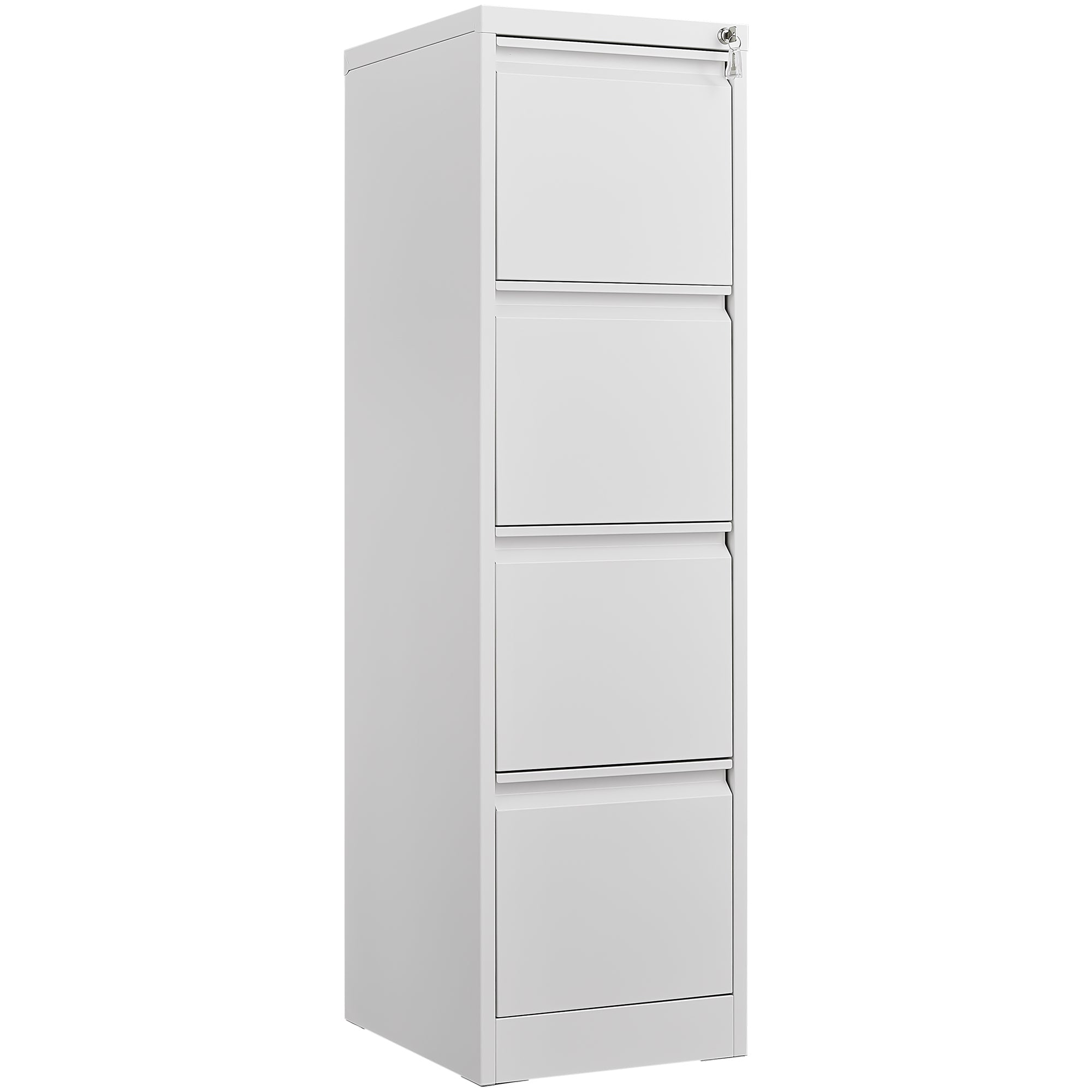 Steel Vertical File Cabinet with Lock, 4 Drawer, Metal Storage for A4/Legal/Letter Size, White | Premium Home Decor - Grand G