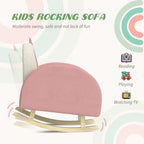 Qaba Kids Rocking Chair, Princess Crown Toddler Chair, Children's Armchair Rocker with Rainbow Backrest for Bedroom, Playroom