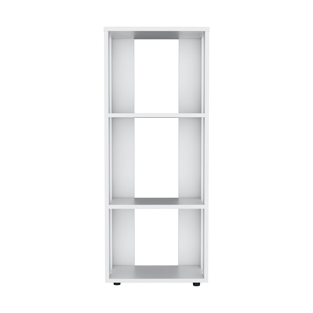 Eco 39' Tall Four-Tier Bookcase, Living Room, Storage Cabinet, Shelves White - Grand Goldman
