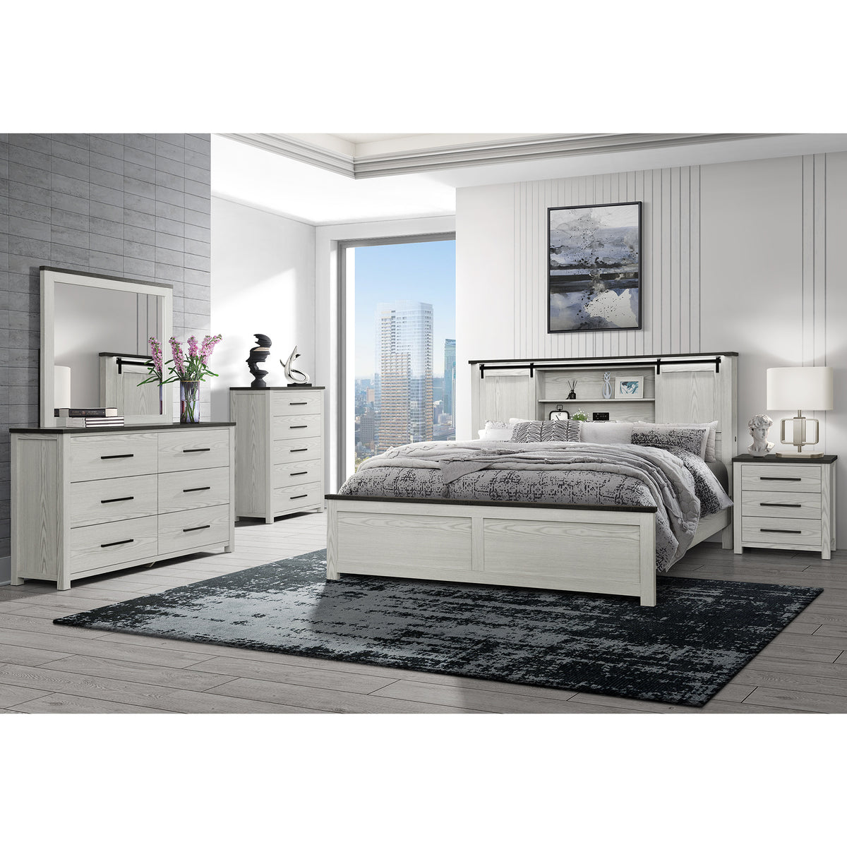 Avery Beige 5PC Queen Bedroom Set - Grand Goldman Shop