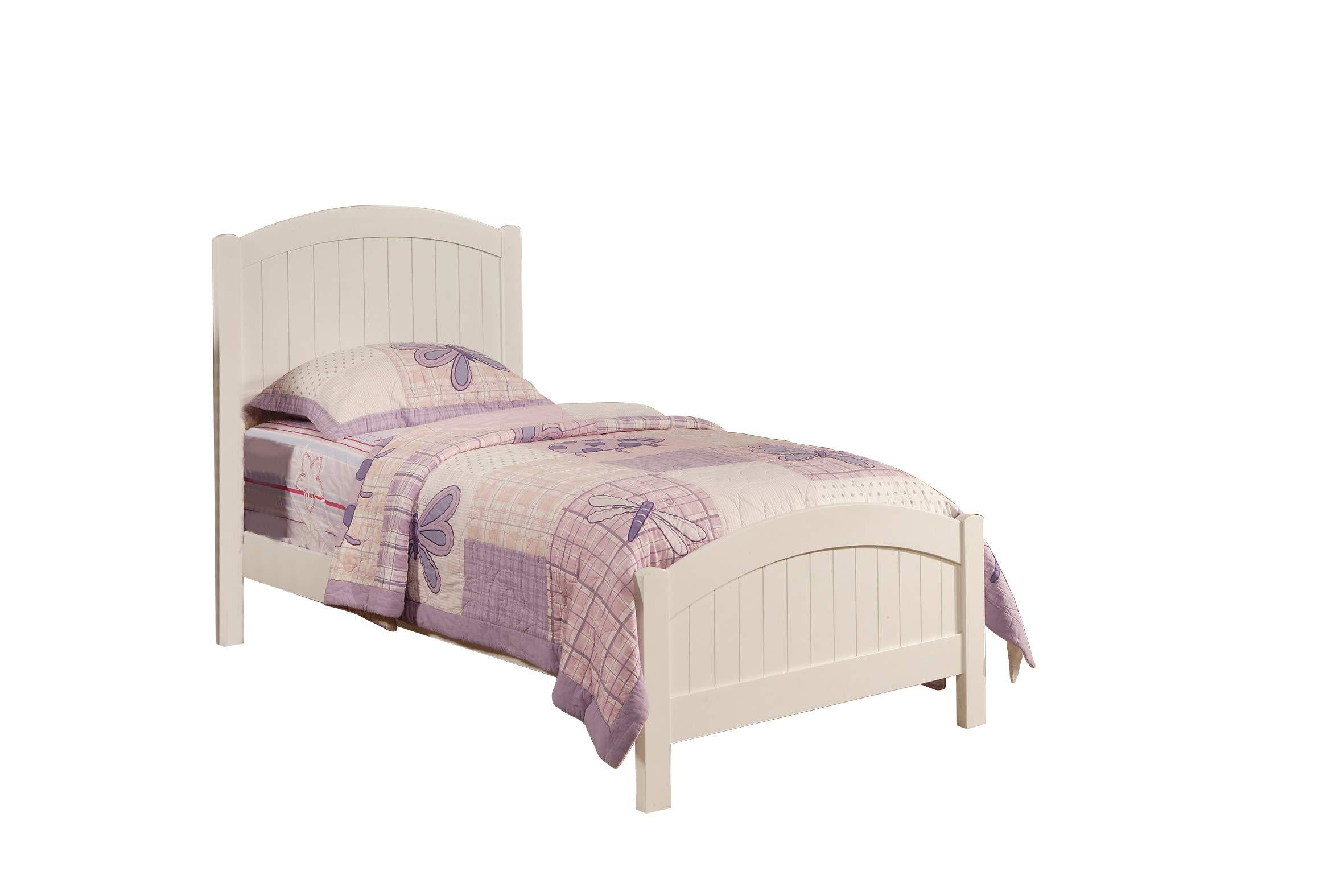 White Color Twin Size Bed Nightstand And Chest 3pc Set Bedroom Furniture Wooden Transitional Style Headboard - Grand Goldman Shop