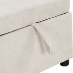 Convertible L-shaped Beige Sofa Couch with Storage, Cup Holders, USB Ports, Chenille Fabric - Grand Goldman Shop