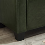 48' Ottoman Bench with Storage, Bench for Bedroom,Living Room,Hallway, Upholstered Tufted Faux Leather PU Ottoman Dark Green - Grand Goldman Shop