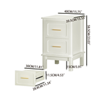 Modern  Nightstand with 2 Drawers, Bedroom Bedside Table with Gold Handles, Sturdy Wood Accent Table for Small Spaces, Living Room, Kids Room & Guest Room-Off White - Grand Goldman Shop