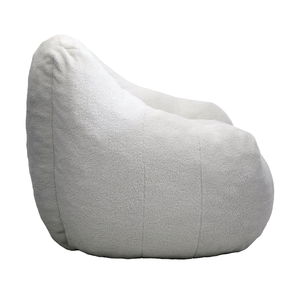 Comfy Bean Bag Chair with Memory Foam Filler – Tufted Soft Stuffed Bean Bag Sofa for Dorm, Apartment, or Living Room – White - Grand Goldman Shop