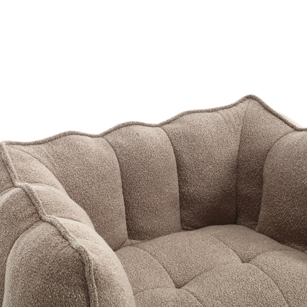Soft Chenille Bean Bag Chair with High Resilient Foam for Living Room and Bedroom, Comfortable Square Lazy Sofa with Footstool for Adults - Grand Goldman Shop