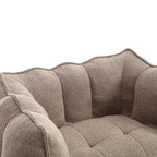 Soft Chenille Bean Bag Chair with High Resilient Foam for Living Room and Bedroom, Comfortable Square Lazy Sofa with Footstool for Adults - Grand Goldman Shop
