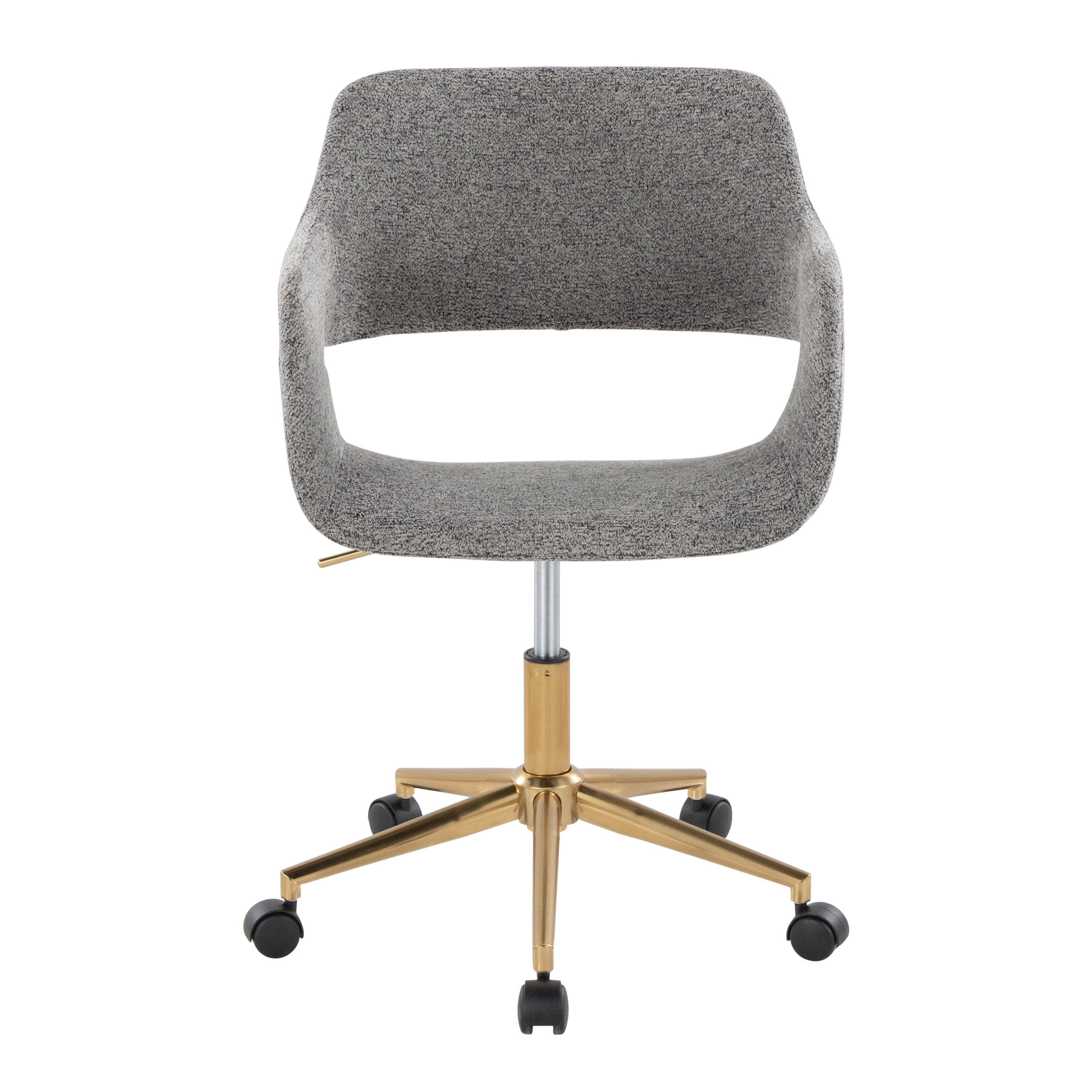 Contemporary Task Chair in Gold Metal and Grey Fabric | Premium Home Decor - Grand Goldman