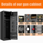 57' High Large Capacity Mechanical Gun Safe for Rifles & Handguns, Digital Password Lock, Built-In Independent Lock Box, Adju