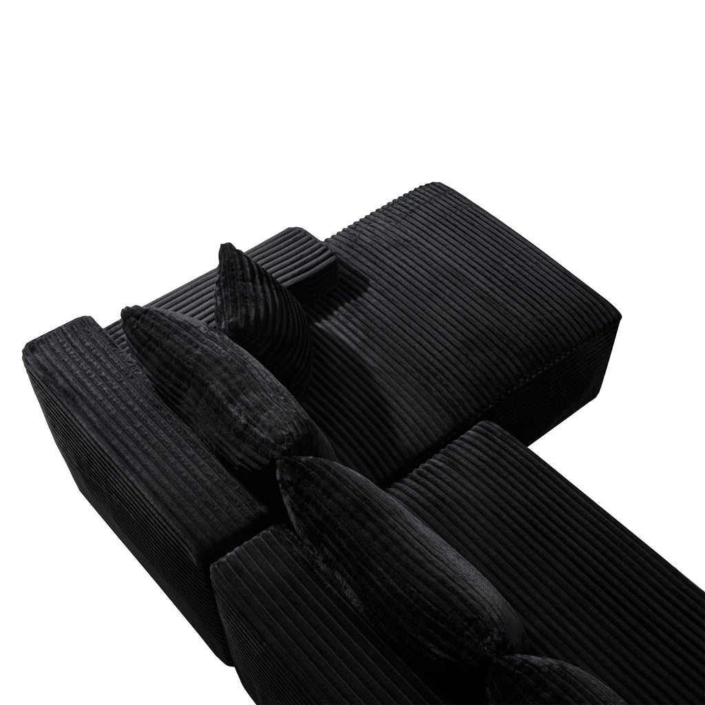 106.3' Cloud Modular Sectional Sofa Couch with L-Shape Chaise,Modern Minimalist Upholstered Couches for Living Room Bedroom,Deep Seat Corner Couch,No Assembly Required - Grand Goldman Shop