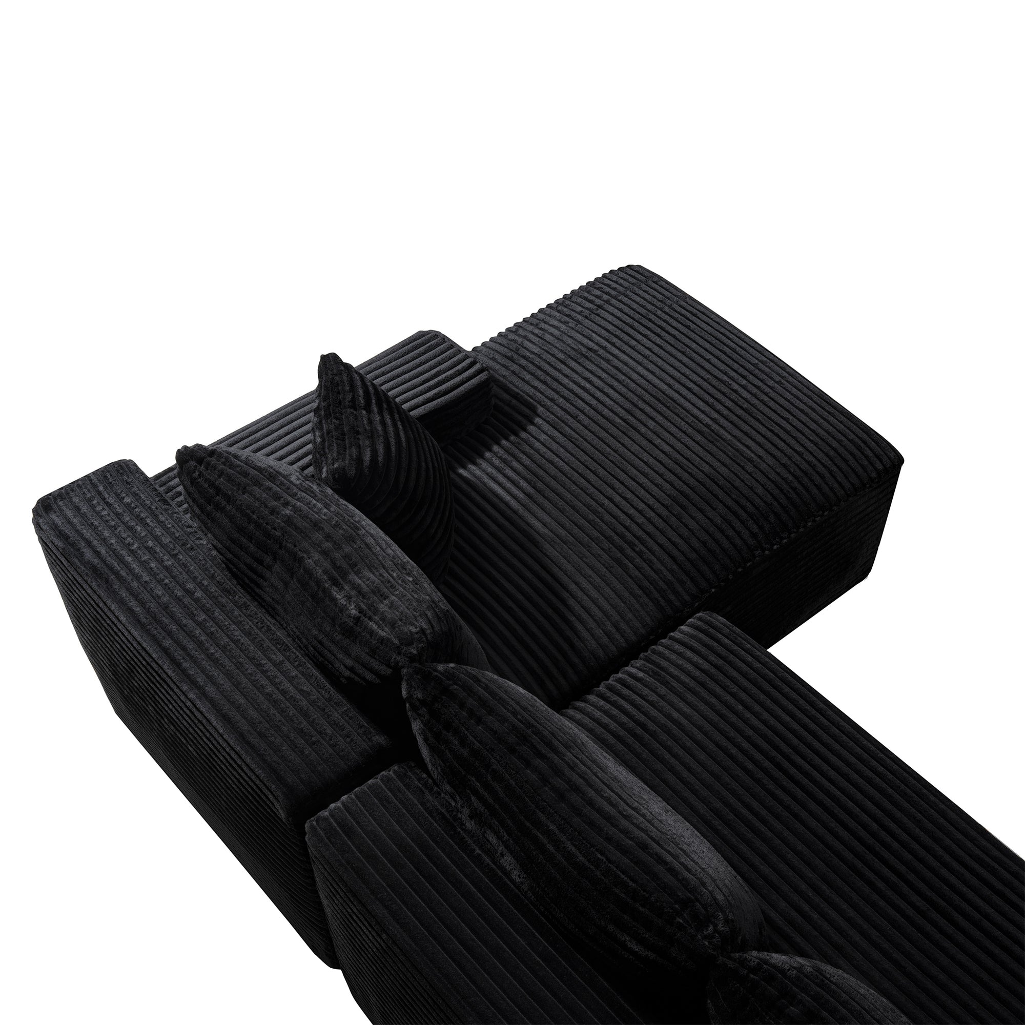 106.3' Cloud Modular Sectional Sofa Couch with L-Shape Chaise,Modern Minimalist Upholstered Couches for Living Room Bedroom,Deep Seat Corner Couch,No Assembly Required - Grand Goldman Shop