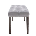Heng Ming Upholstered Tufted Bench Ottoman , Velvet Dining Bench Bedroom Bench  Footrest Stool Accent Bench for Entryway Dining Room Living Room, Light gray - Grand Goldman Shop
