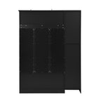 VIBE HAUS 79'' Tall Modern Hall Tree with Shoe Storage, 4-in-1 Entryway Bench with 6 Cabinets, 4 Coat Hooks & Adjustable Shelf for Hallway, living room, Black - Grand Goldman Shop