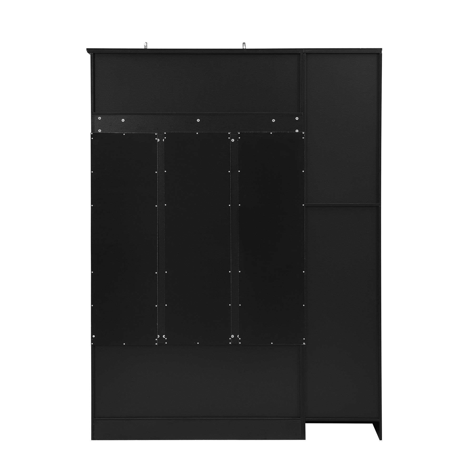 VIBE HAUS 79'' Tall Modern Hall Tree with Shoe Storage, 4-in-1 Entryway Bench with 6 Cabinets, 4 Coat Hooks & Adjustable Shelf for Hallway, living room, Black - Grand Goldman Shop