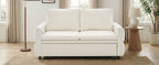 Convertible Sofa Bed 62.75' Loveseat with Adjustable Backrest and USB Ports in Beige Chenille Fabric - Grand Goldman Shop