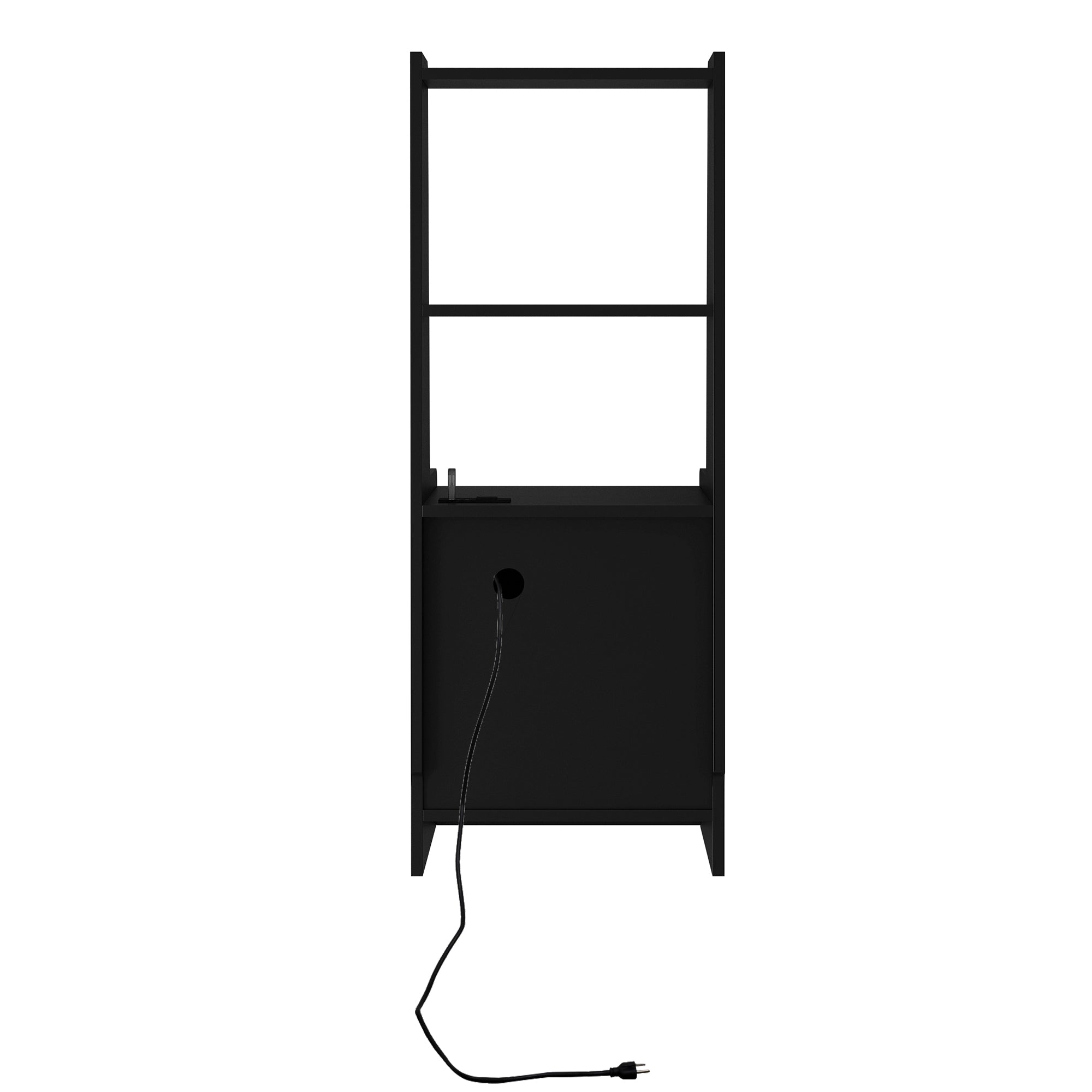 Nightstands Set of 2, with Charging Station, Smart Nightstand with Night Light, Modern Night Stand with Bookshelf, Bedside Tables with Storage Cabinet for Bedroom, Black - Grand Goldman Shop