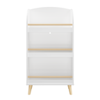 Kids Bookshelf 3-Tier White Book Organizer with Toy Storage, MDF and Pine Wood Legs | Premium Home Decor - Grand Goldman