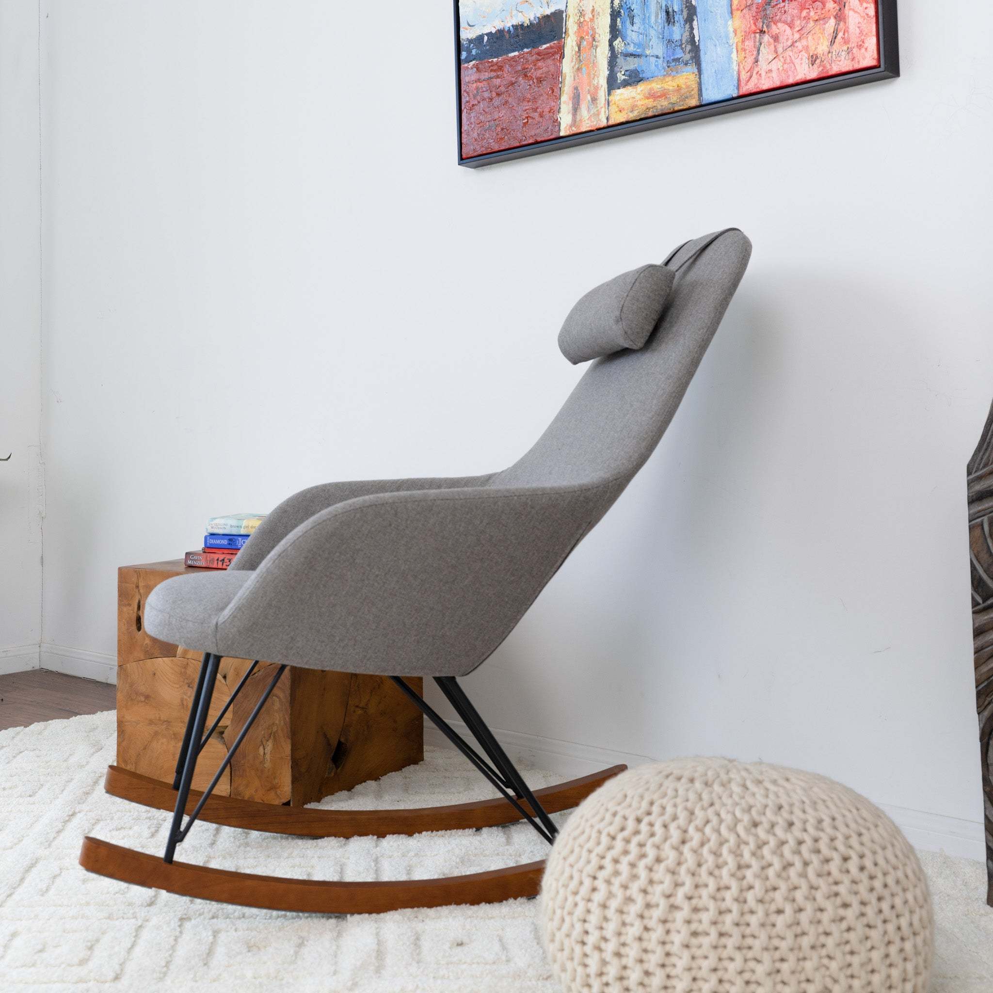 Chloe Mid Century Modern Rocker Livingroom And Bedroom Chair - Grand Goldman Shop