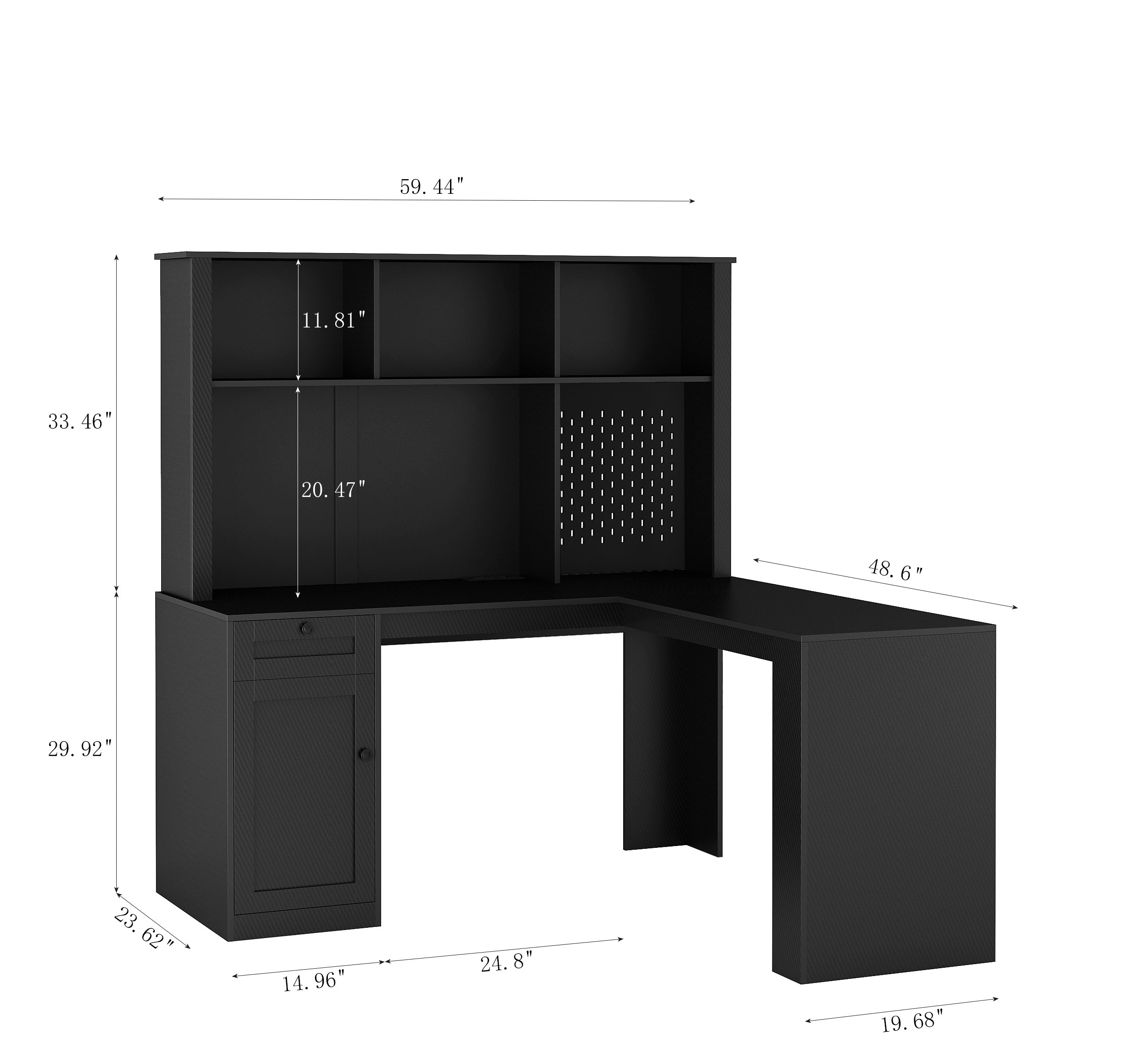 L Shaped Desk with Charger,Computer Desk with Drawers,Bookshelf,Modern Corner Desk,Home Office Desk,L-Shaped Study Table Writ