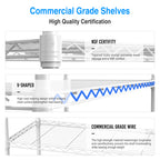3 Tier Wire Shelving Unit, 1050 LBS NSF Height Adjustable Metal Garage Storage Shelves, Heavy Duty Storage Wire Rack Metal Shelves - White - Grand Goldman Shop