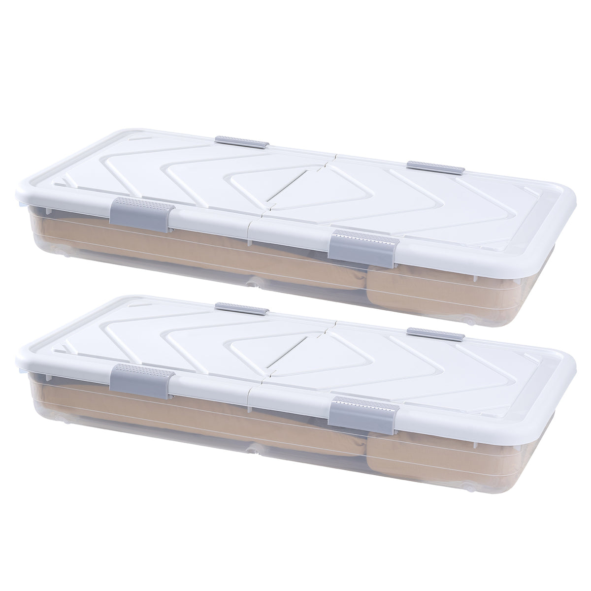 Under Bed Storage with Wheels 39.8x20.1x5.9 Inch Rolling Storage Bags 2 Pack - Grand Goldman Shop