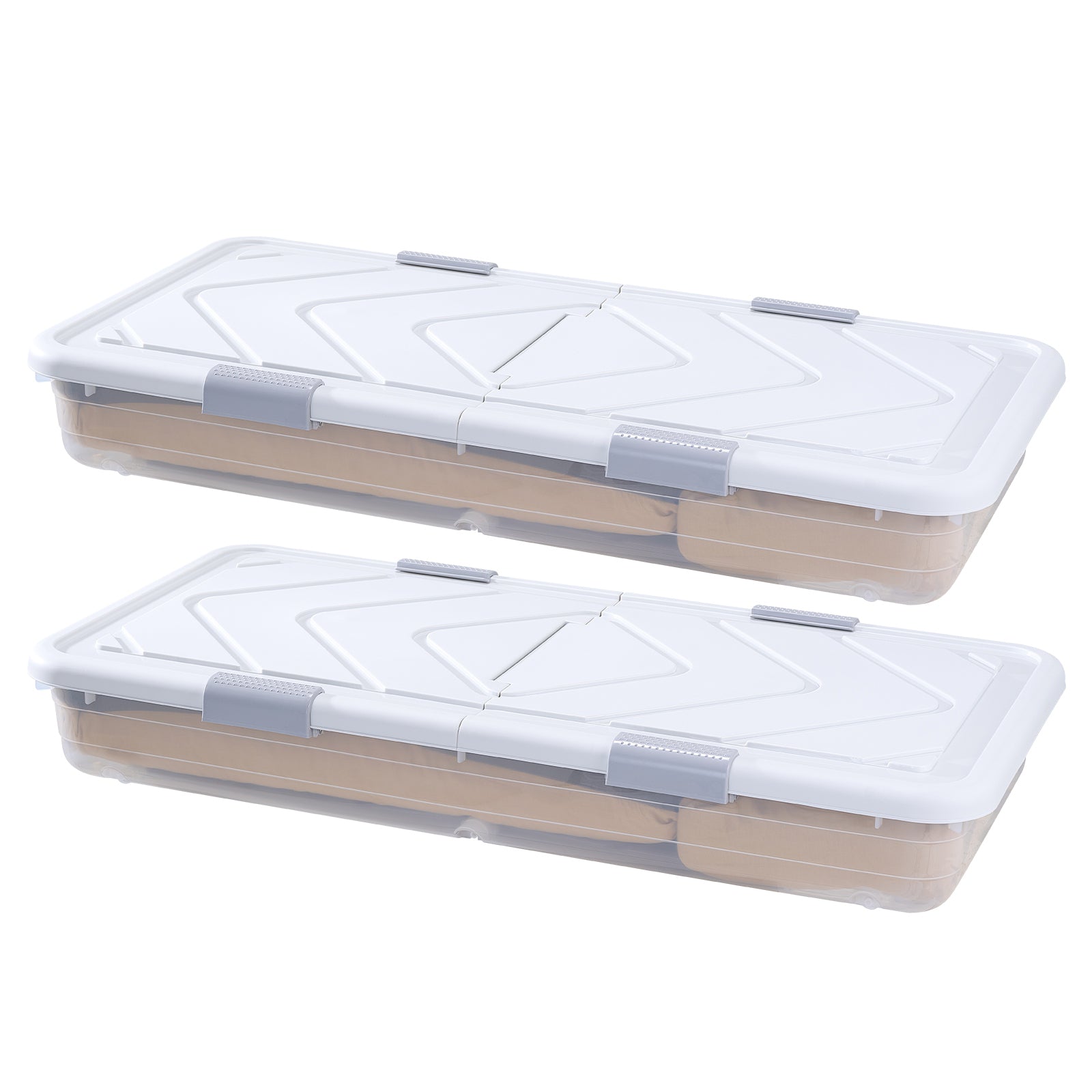 Under Bed Storage with Wheels 39.8x20.1x5.9 Inch Rolling Storage Bags 2 Pack - Grand Goldman Shop
