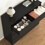 8 Drawers Dresser for Bedroom, Wood Bedroom Dresser Modern Drawer Chest, 8 Chest of Drawer, Tall Dresser for Closet, Dressers Organizer for Living Room, Closet,Black - Grand Goldman Shop