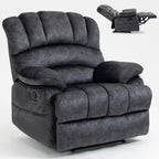 Large Manual Recliner Chair in Fabric for Living Room, Grey - Grand Goldman Shop