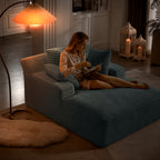 Oversized Chaise Lounge Chair Indoor, Corduroy Upholstered Modern Sofa Couch,No Assembly Required,Comfy Sleeper Sofa for Living Room,Office - Grand Goldman Shop