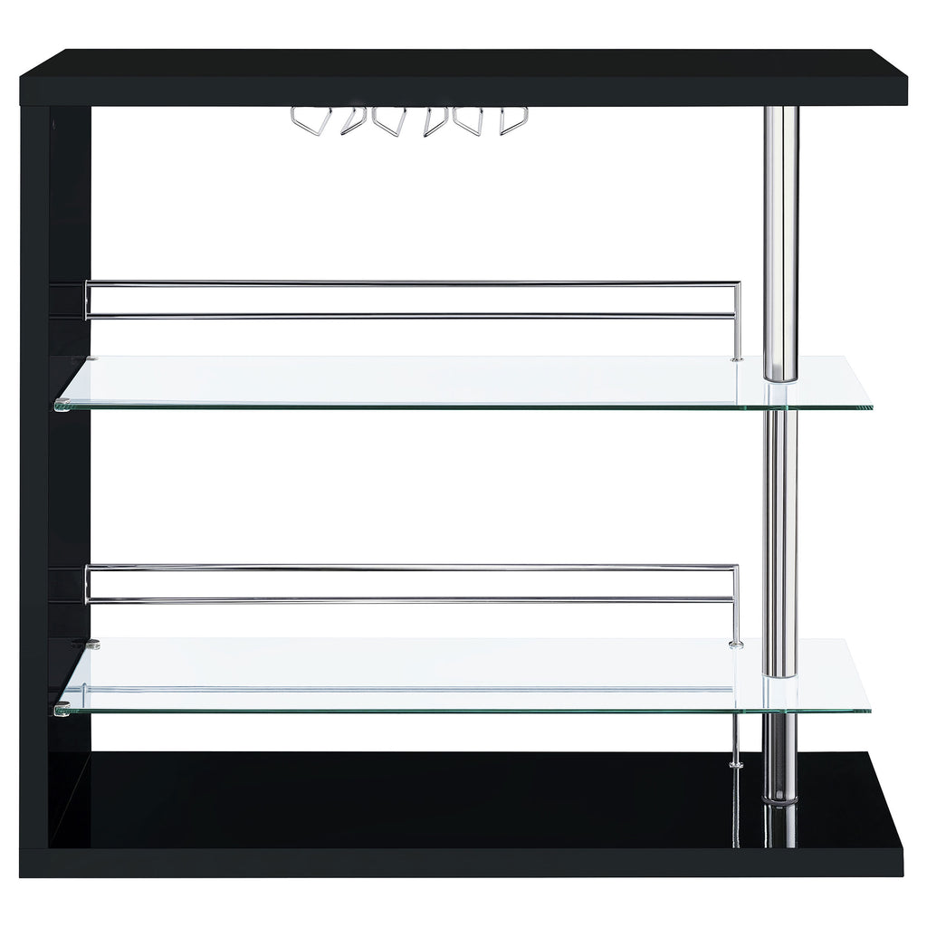Gilbert Black High Gloss Bar Shelf - Grand Goldman Shop