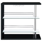 Gilbert Black High Gloss Bar Shelf - Grand Goldman Shop