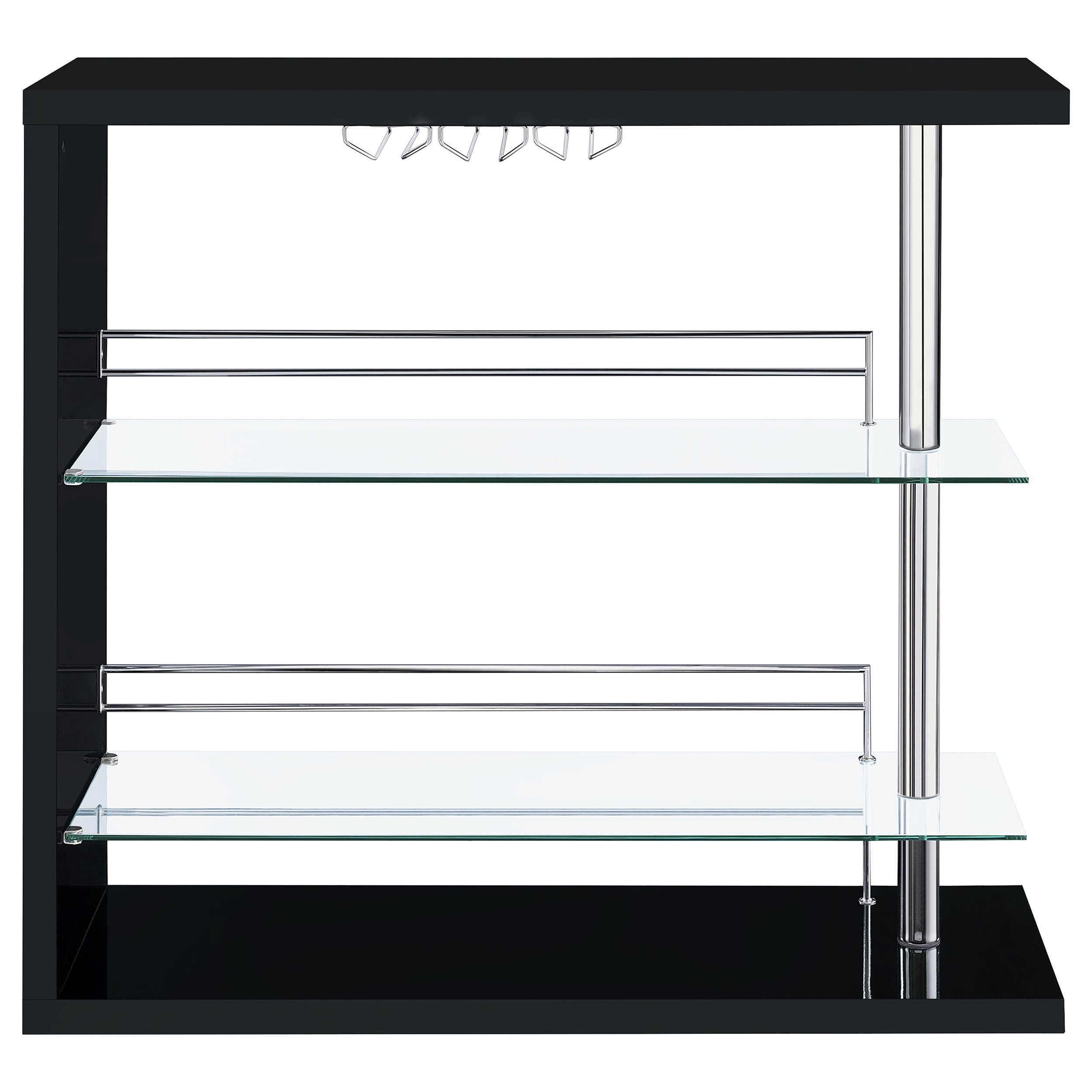 Gilbert Black High Gloss Bar Shelf - Grand Goldman Shop