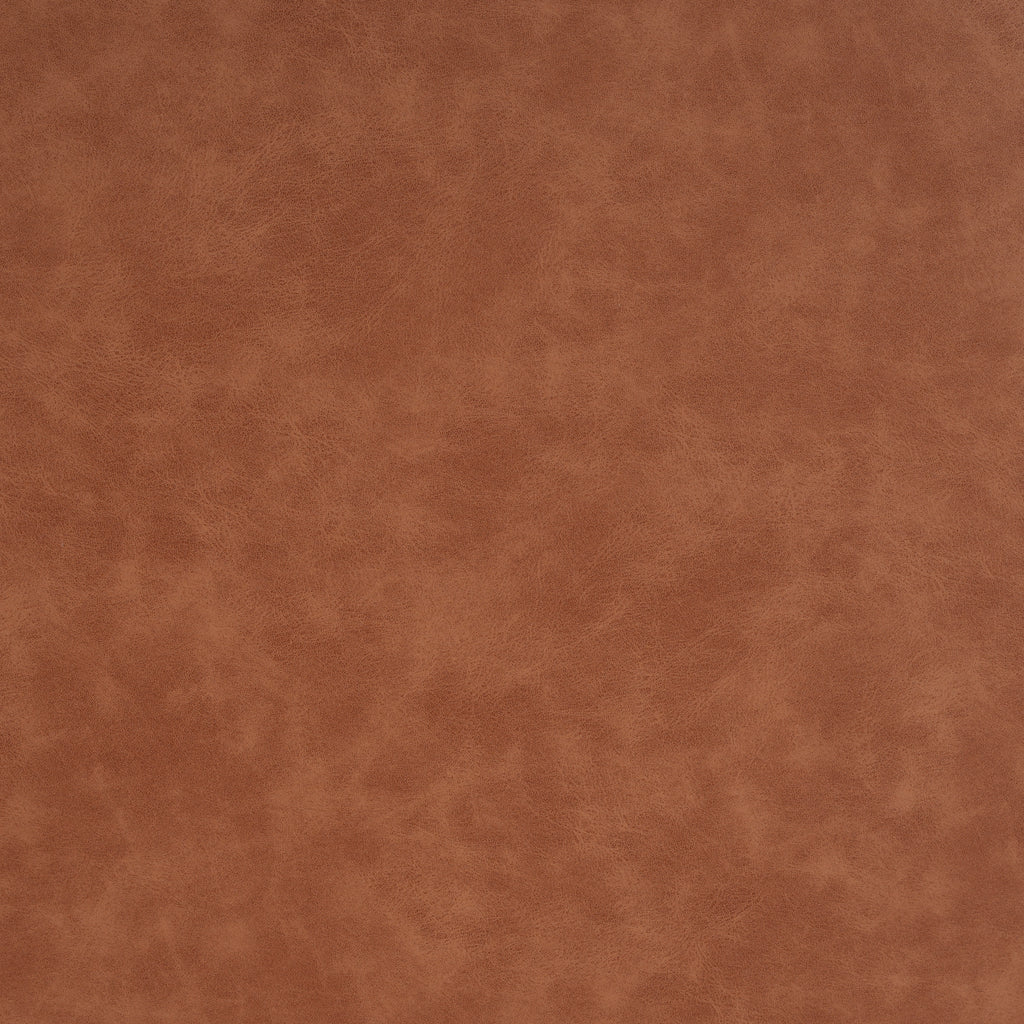 Upholstered Round Ottoman,PU Leather, Cognac Brown - Grand Goldman Shop