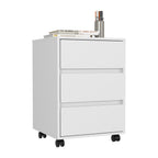 Three Drawers Bang, Filing Cabinet, Roller Blade Glide, White Finish - Grand Goldman
