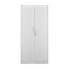 72-Inch 2-Door File Cabinet with Lock, 4 Adjustable Shelves, Heavy-Duty Steel Construction, White, Metal, for Commercial Offi