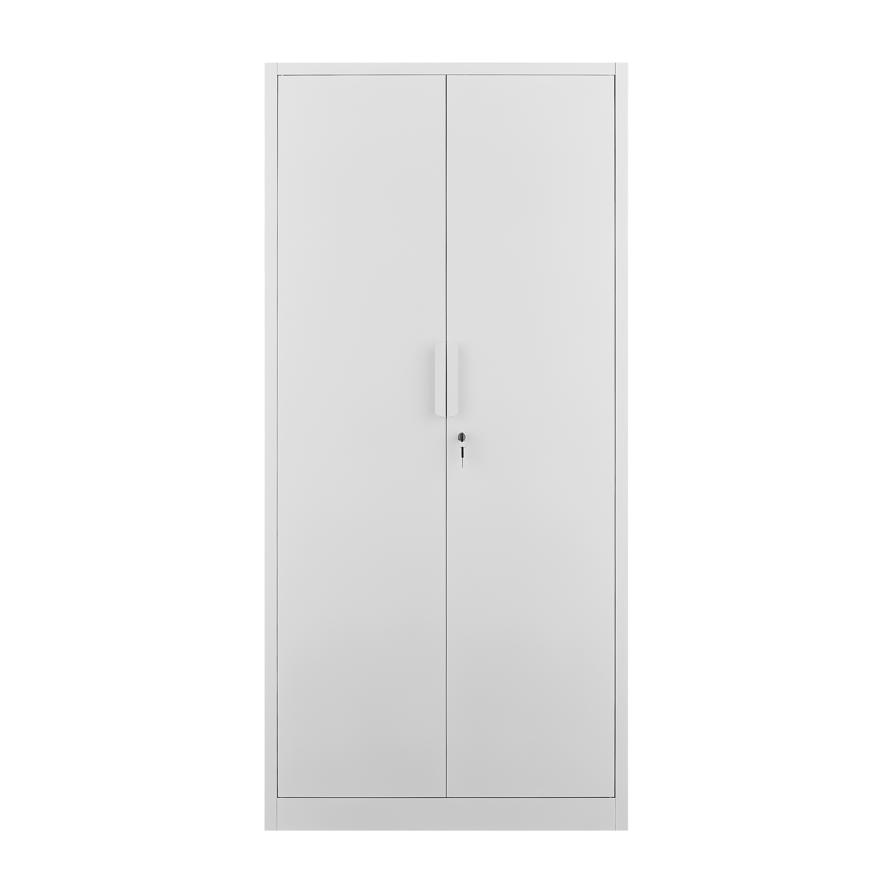70-Inch Two-Door File Cabinet with Lock, 4 Adjustable Shelves, Heavy-Duty Steel, White Finish for Office Storage - Grand Gold